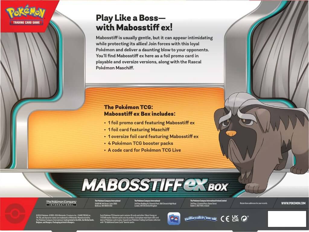 Pokemon TCG Mabosstiff ex Box