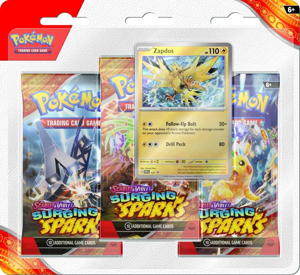 Pokemon TCG Surging Sparks Three-Booster Blister