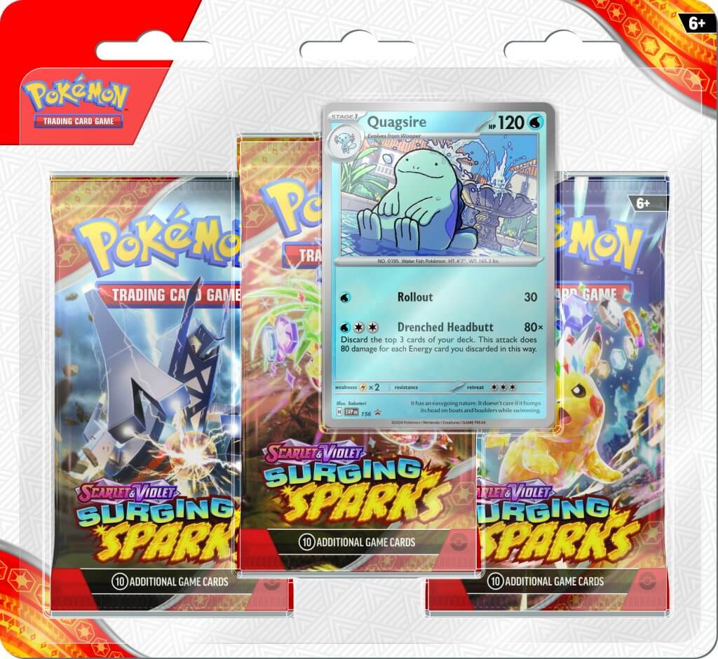 Pokemon TCG Surging Sparks Three-Booster Blister