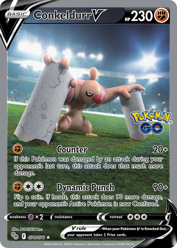 Conkeldurr V - 074/078 - Full Art - Pokemon GO