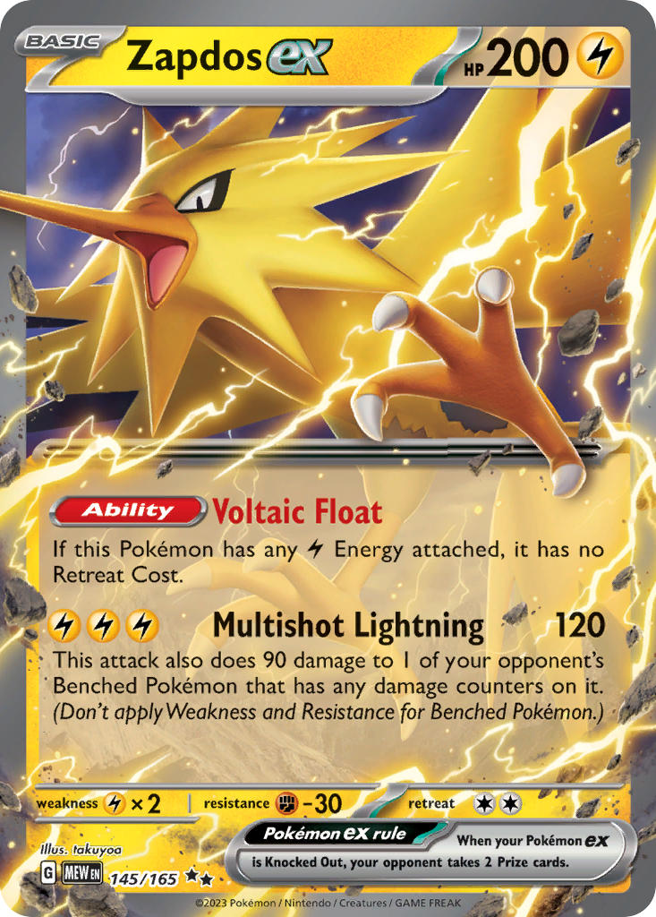 Zapdos ex - 145/165 - Double Rare - 151