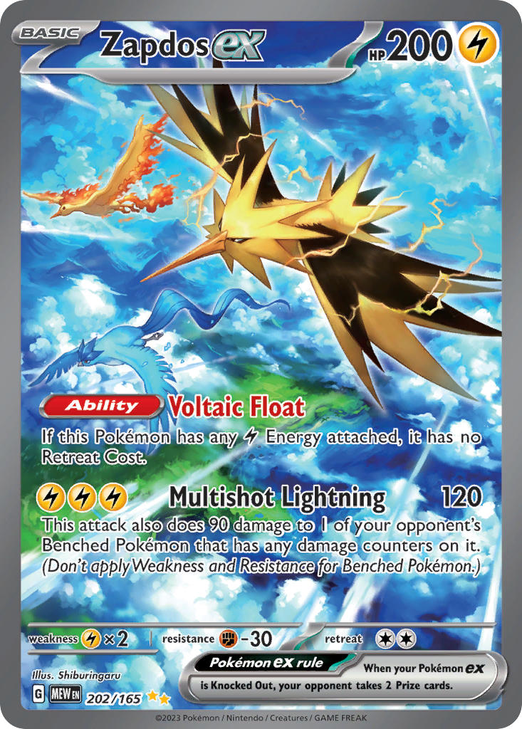 Zapdos ex - 202/182 - Special Illustration Rare - 151