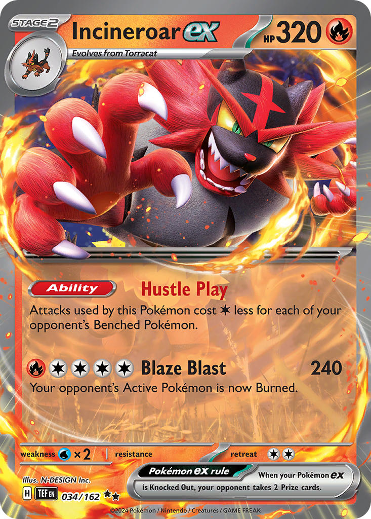 Incineroar ex - 034/162 - Double Rare - Temporal Forces