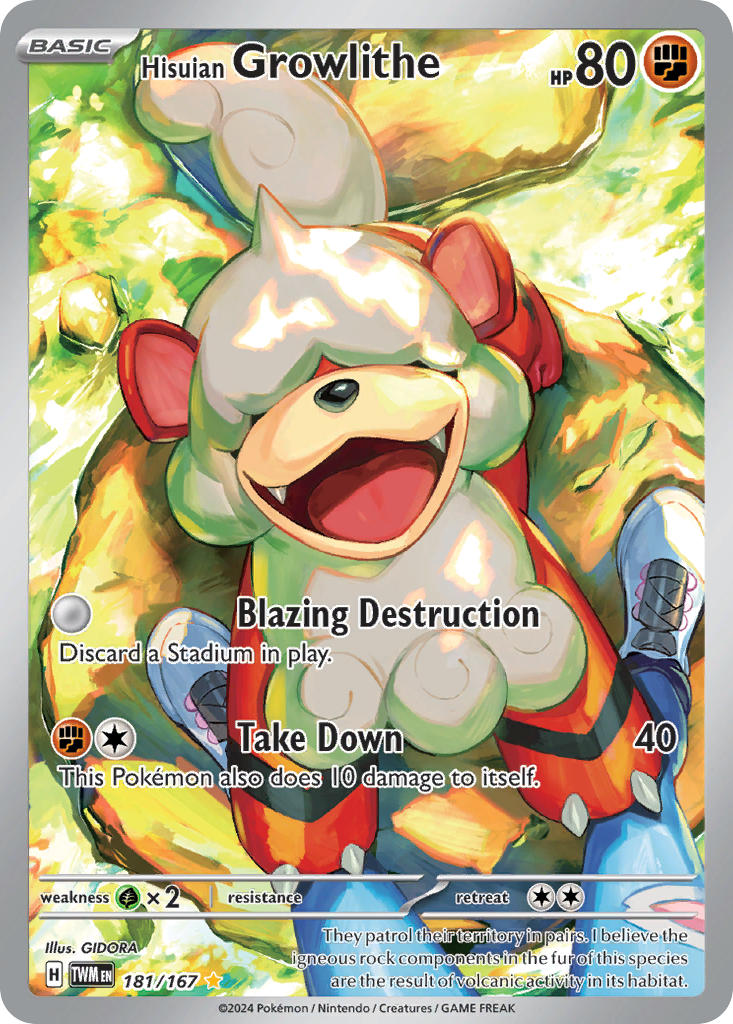 Hisuian Growlithe - 181/167 - Illustration Rare - Twilight Masquerade