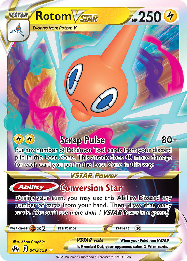 Rotom VSTAR - 046/159 - V Rare - Crown Zenith