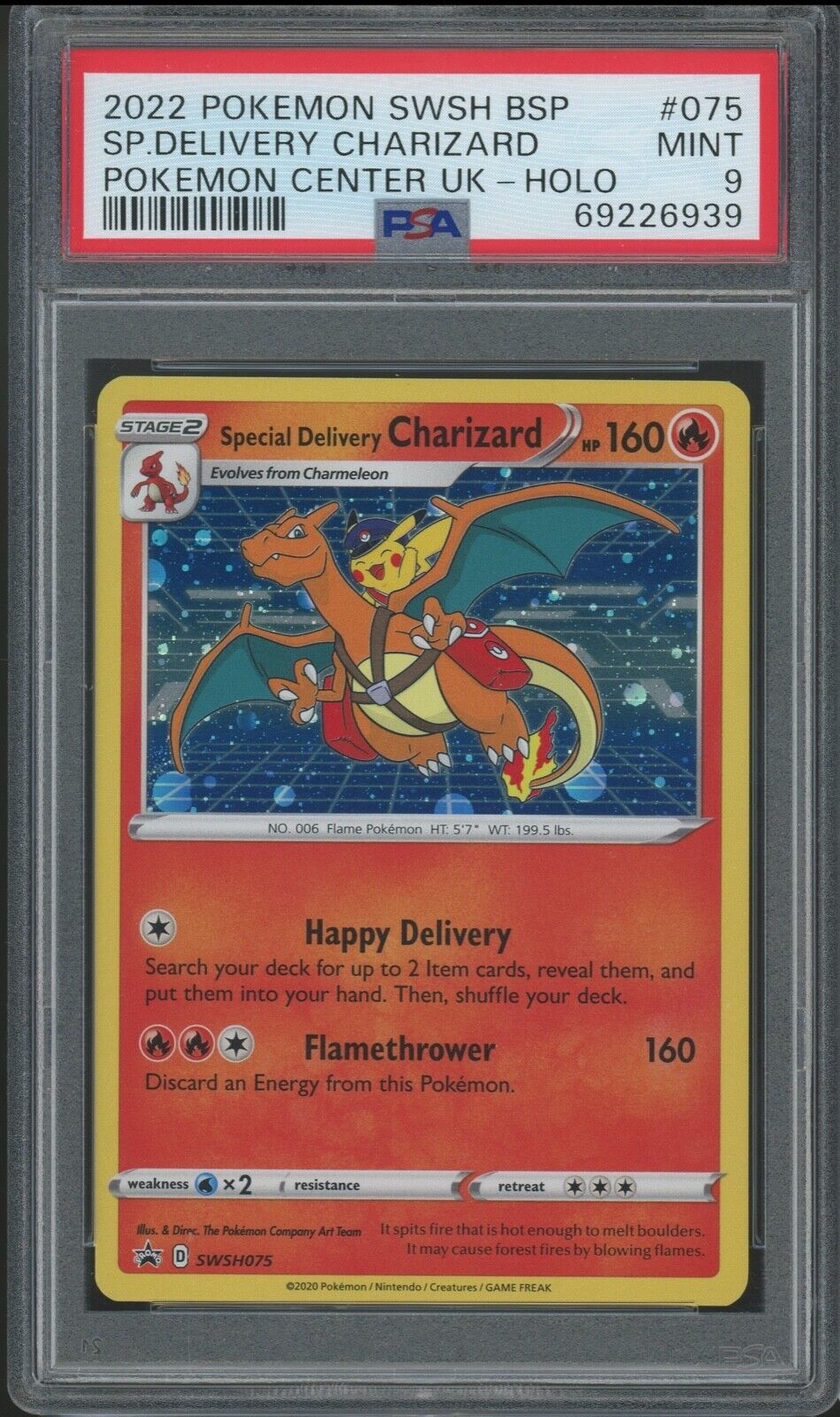 Pokemon Special Delivery Charizard Holo Promo SWSH075 PSA 9