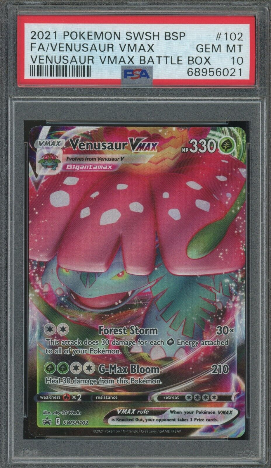 Pokemon Venusaur VMAX Battle Box Full Art Promo SWSH102 PSA 10