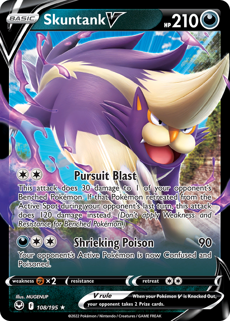 Skuntank V - 108/195 - V Rare - Silver Tempest